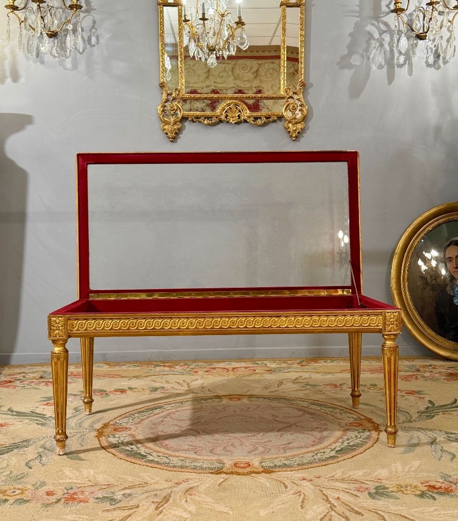 Meuble de Présentation en Bois Doré de Style Louis XVI, Fin XIXème-photo-2