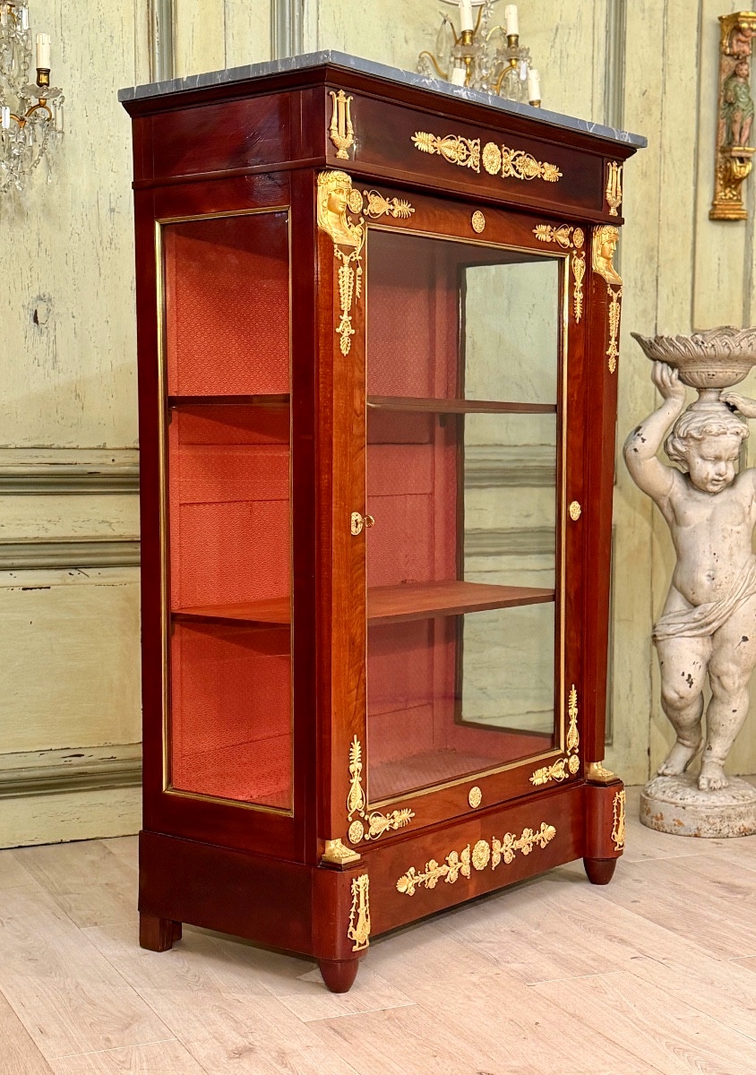 Mahogany Display Cabinet From The Empire Period, 19th Century, Circa 1810 -photo-2