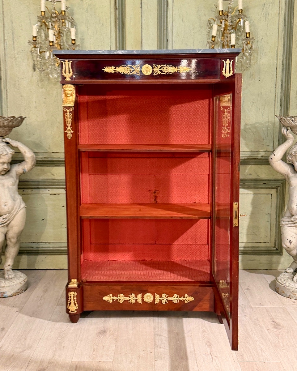 Mahogany Display Cabinet From The Empire Period, 19th Century, Circa 1810 -photo-3