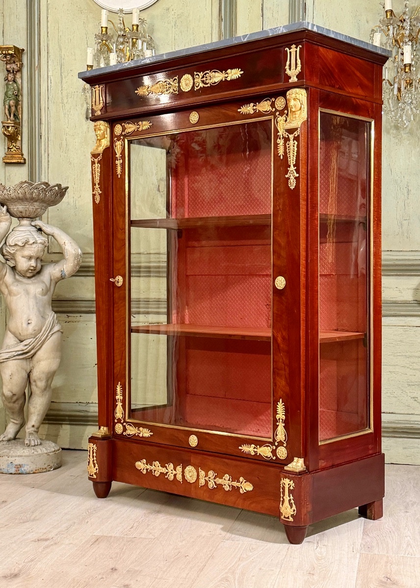 Mahogany Display Cabinet From The Empire Period, 19th Century, Circa 1810 -photo-4