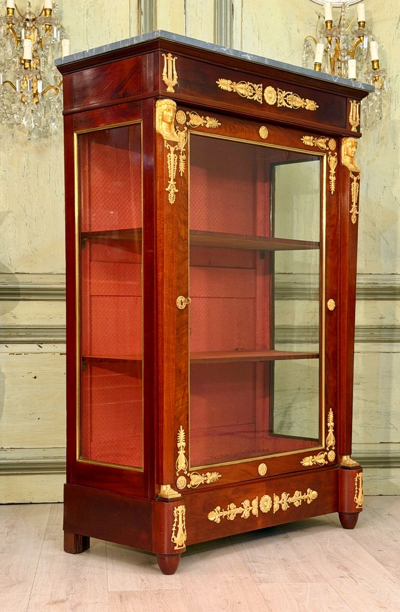 Mahogany Display Cabinet From The Empire Period, 19th Century, Circa 1810 -photo-7