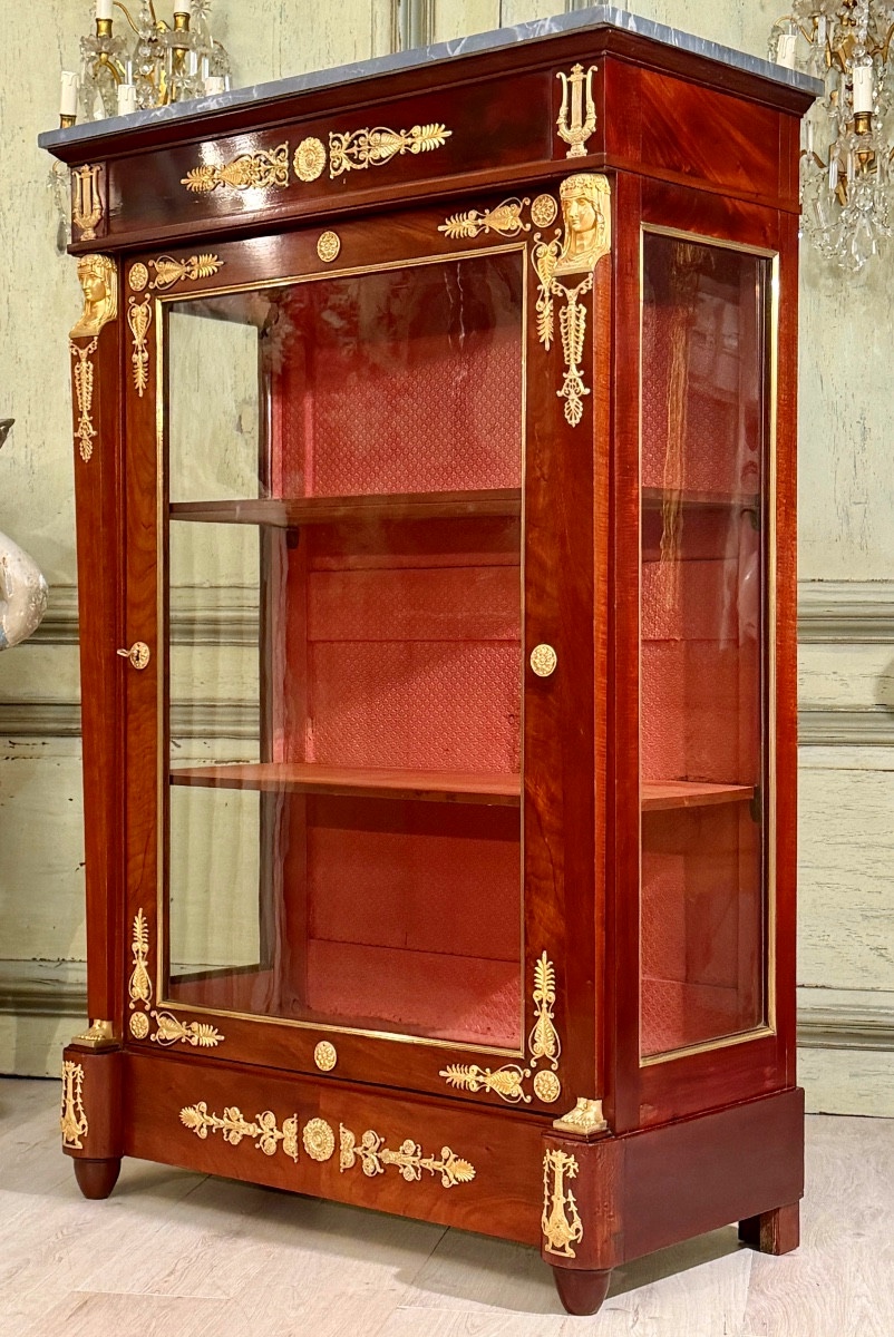 Mahogany Display Cabinet From The Empire Period, 19th Century, Circa 1810 -photo-8