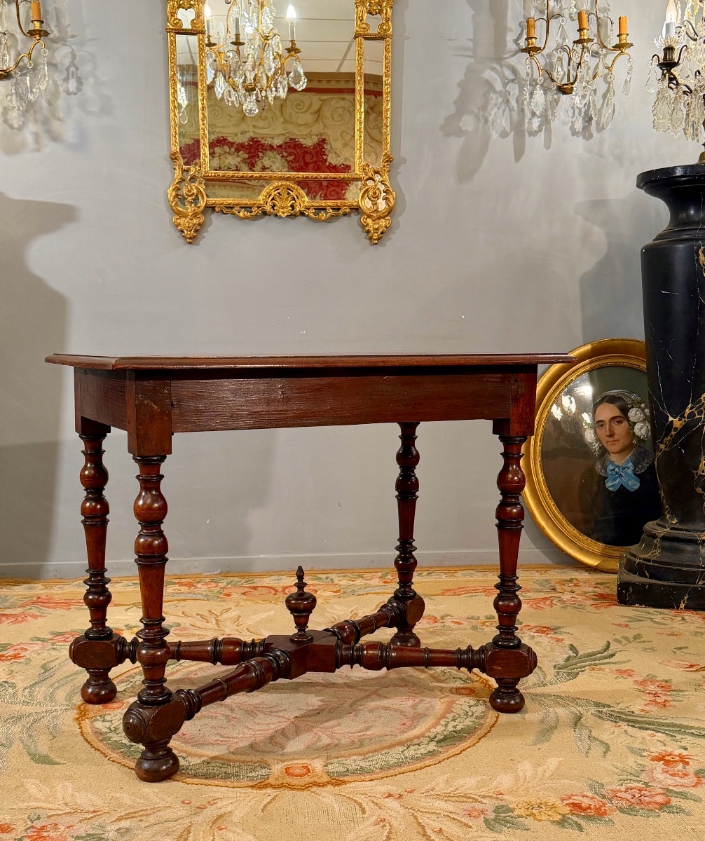 Table à Ecrire en Noyer d'Epoque Louis XIV, XVIIème-photo-5