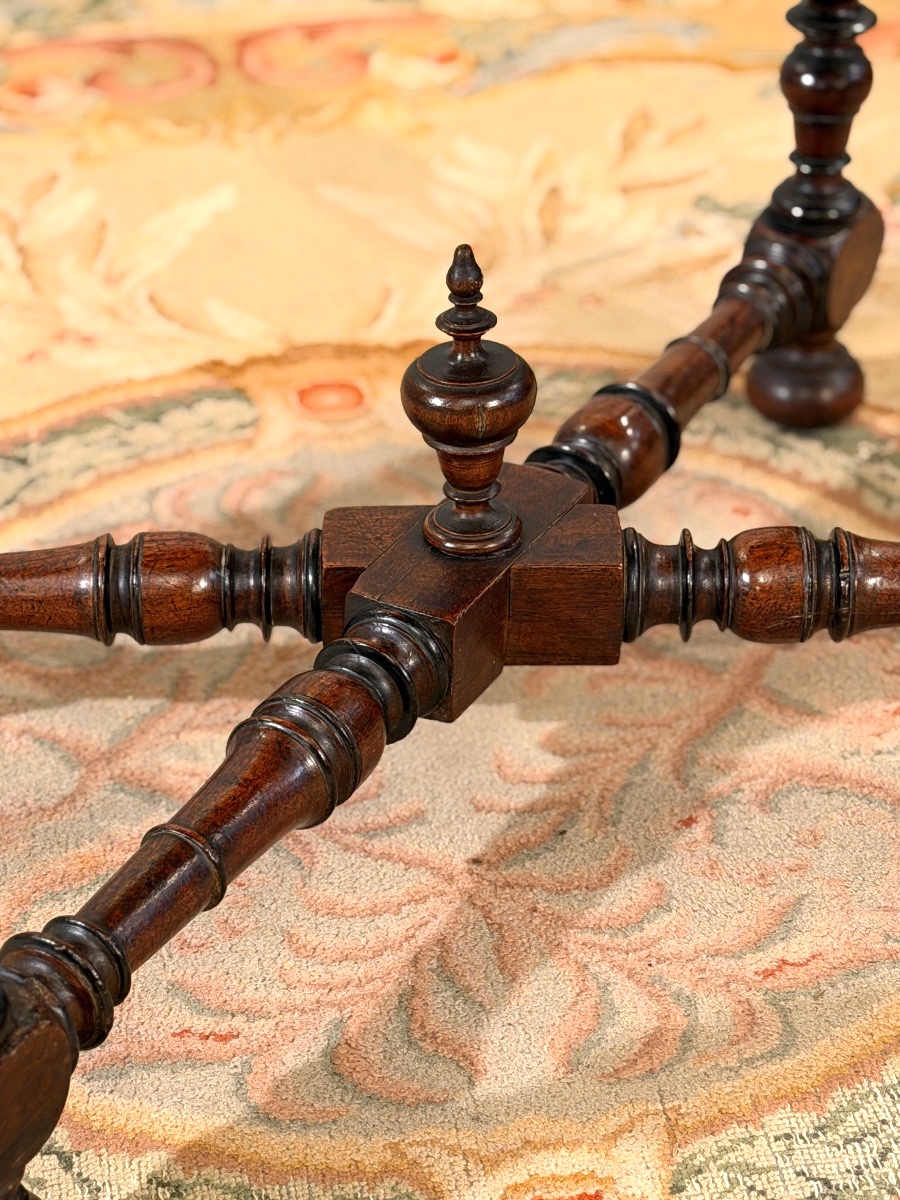 Table à Ecrire en Noyer d'Epoque Louis XIV, XVIIème-photo-6