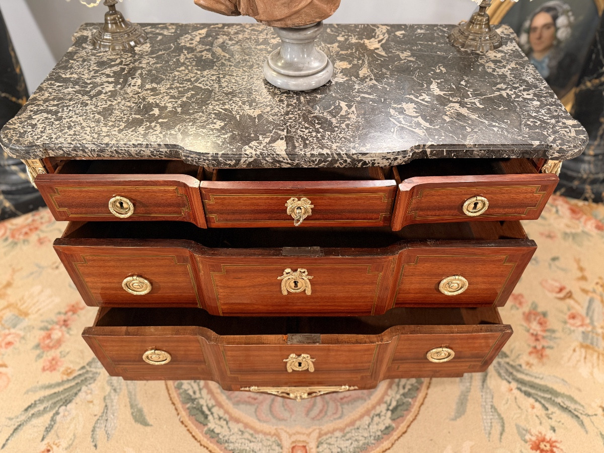 Commode à Ressaut d'Epoque Transition Louis XV Louis XVI, Vers 1760-photo-4