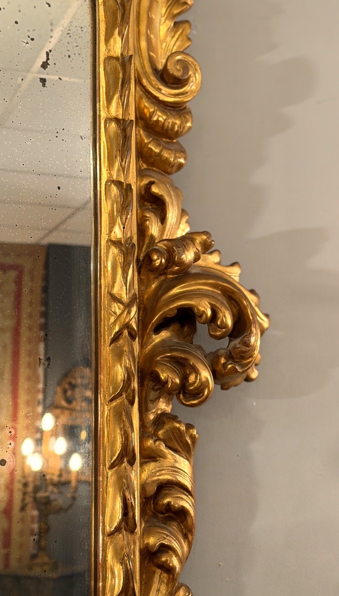 Carved And Gilded Wooden Mirror From The Louis XV Period, Circa 1750-photo-3