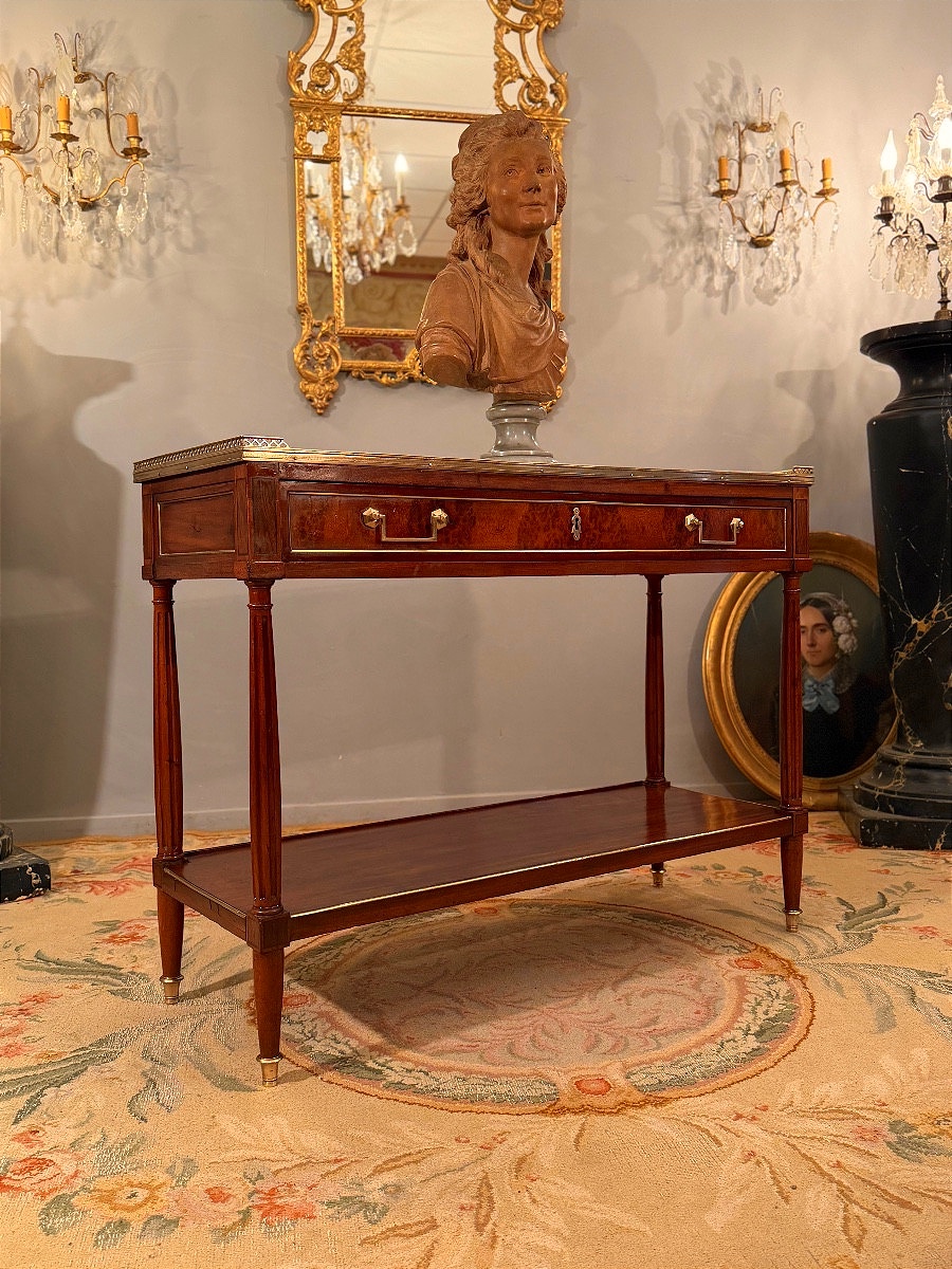 Louis XVI Period Mahogany Console Table, Circa 1780-photo-2