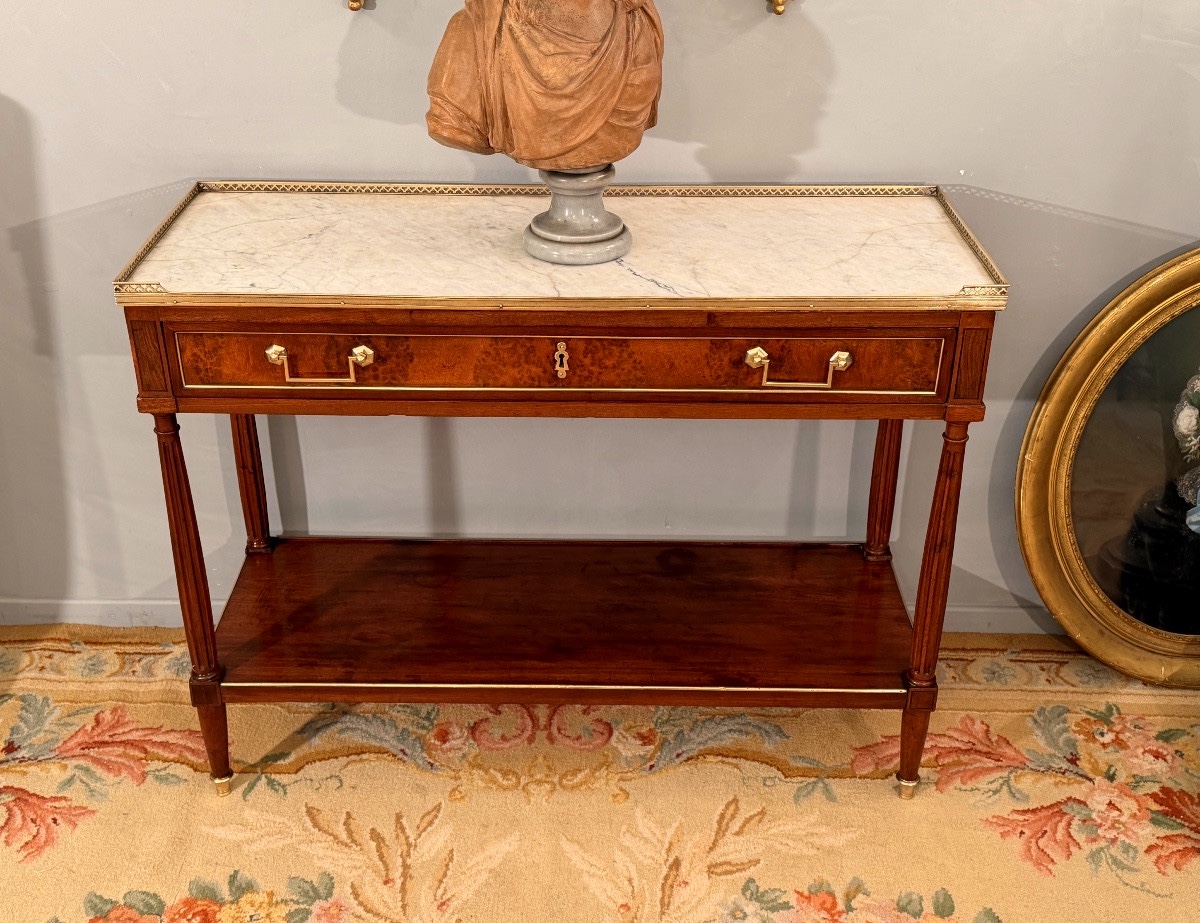 Louis XVI Period Mahogany Console Table, Circa 1780-photo-3
