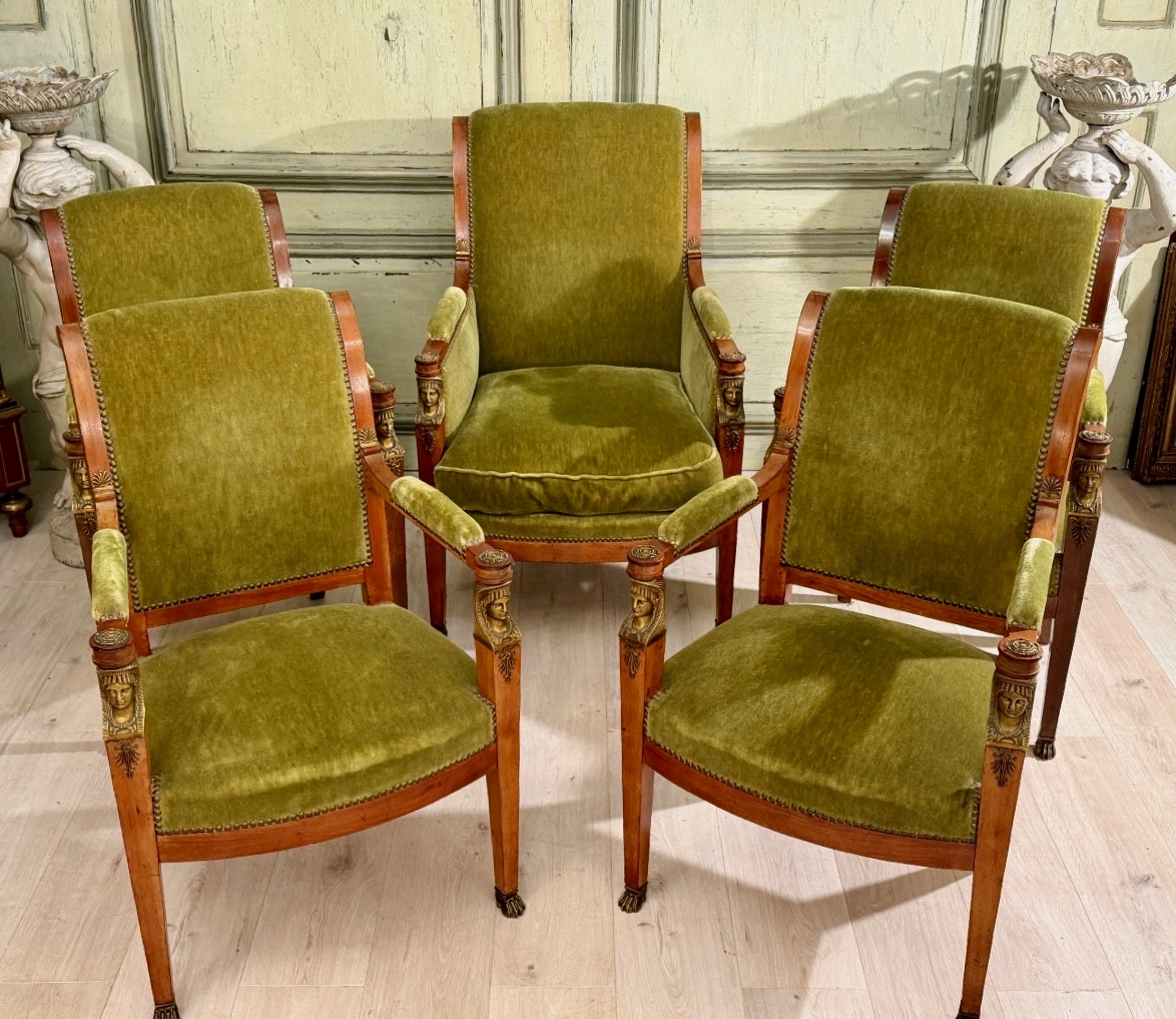 Mobilier de Salon en Acajou d'Epoque Empire, XIXème-photo-2