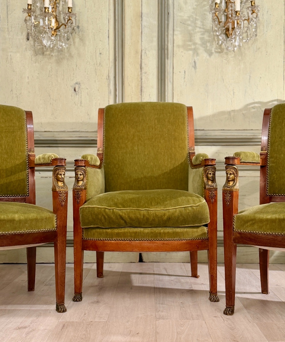 Mobilier de Salon en Acajou d'Epoque Empire, XIXème-photo-3