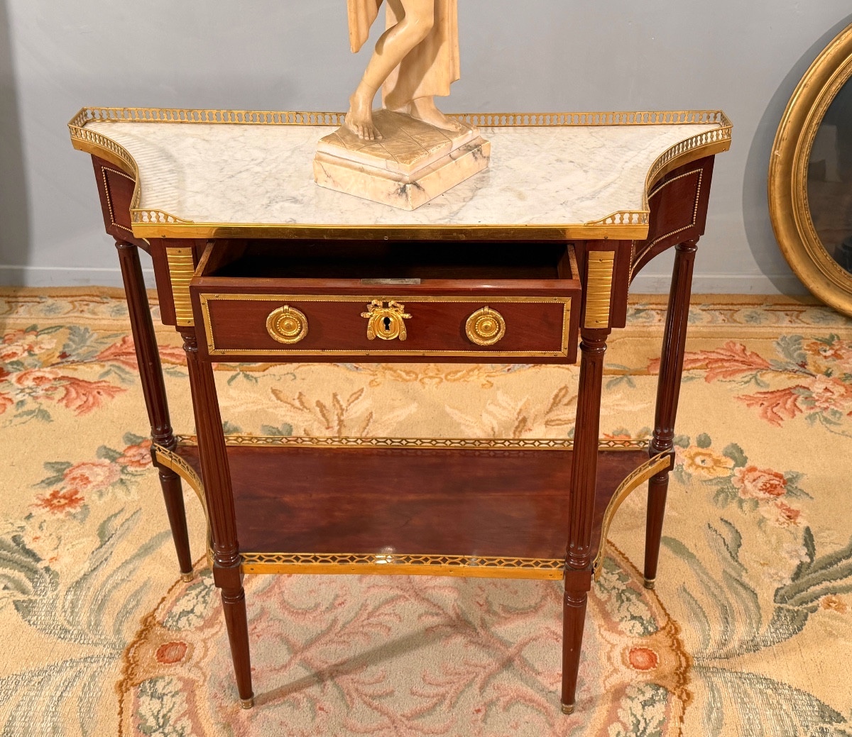 Console en Acajou d'Epoque Louis XVI, Vers 1780-photo-3