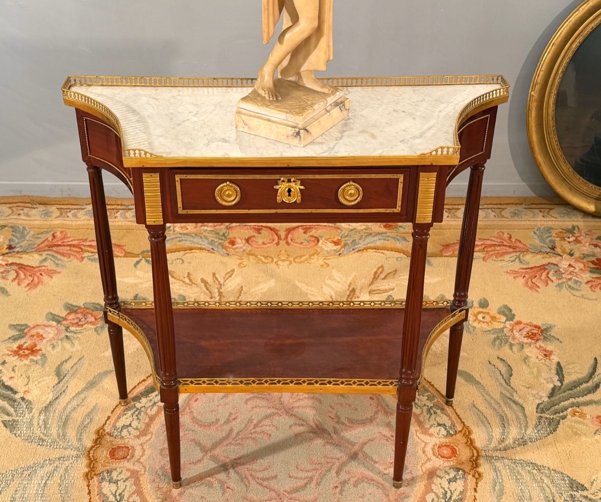 Console en Acajou d'Epoque Louis XVI, Vers 1780-photo-5