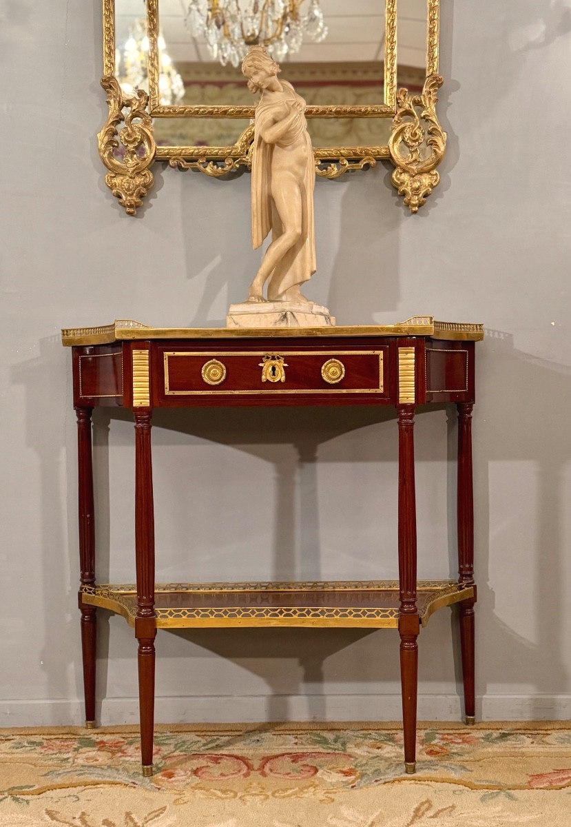 Console en Acajou d'Epoque Louis XVI, Vers 1780-photo-8