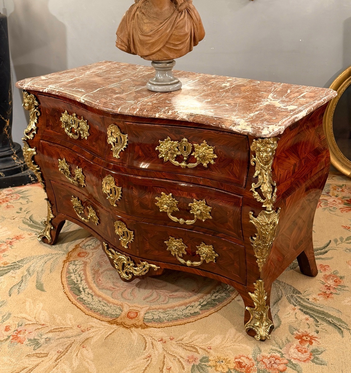 Louis XV Period Marquetry Commode In The Shape Of A Tomb, Circa 1740-photo-7