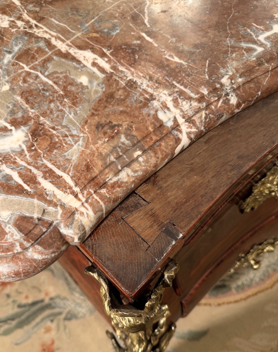 Louis XV Period Marquetry Commode In The Shape Of A Tomb, Circa 1740-photo-6