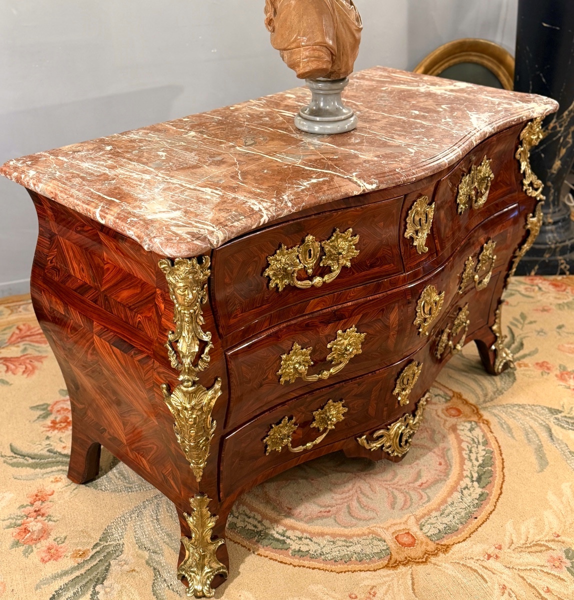 Louis XV Period Marquetry Commode In The Shape Of A Tomb, Circa 1740-photo-2