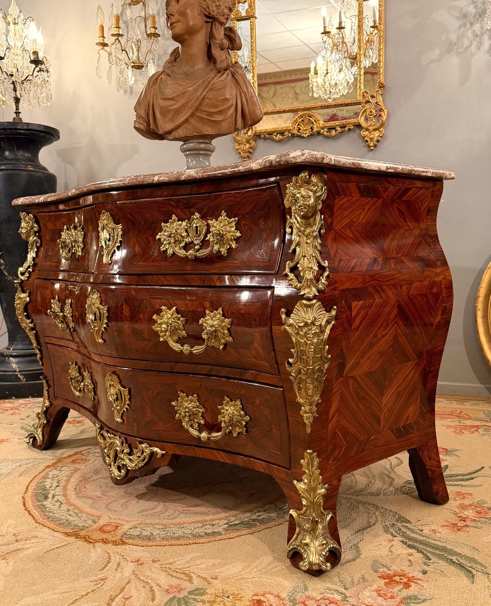 Louis XV Period Marquetry Commode In The Shape Of A Tomb, Circa 1740-photo-1