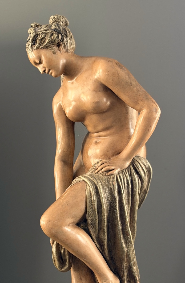 After Christophe Gabriel Allegrain, Sculpture Venus At The Bath, 19th Century-photo-2