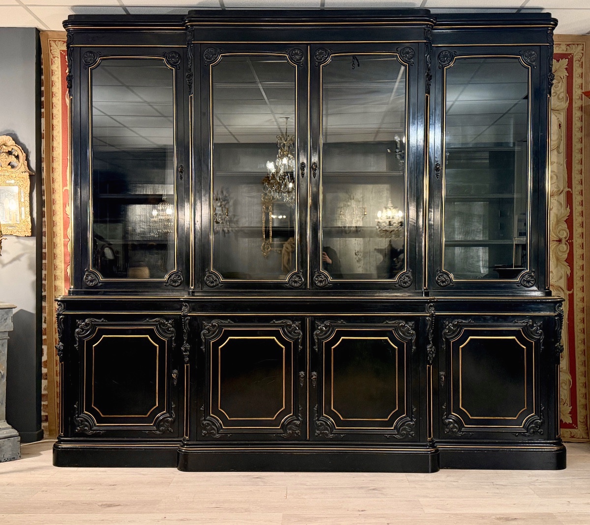 Jeanselme, Importante Bibliothèque Estampillée, Epoque Napoléon III, Vers 1850-photo-2