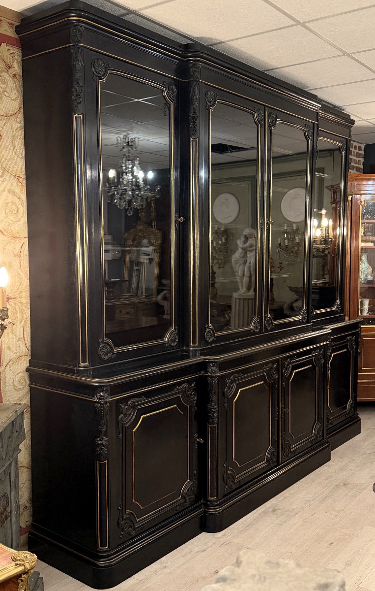 Jeanselme, Importante Bibliothèque Estampillée, Epoque Napoléon III, Vers 1850-photo-3