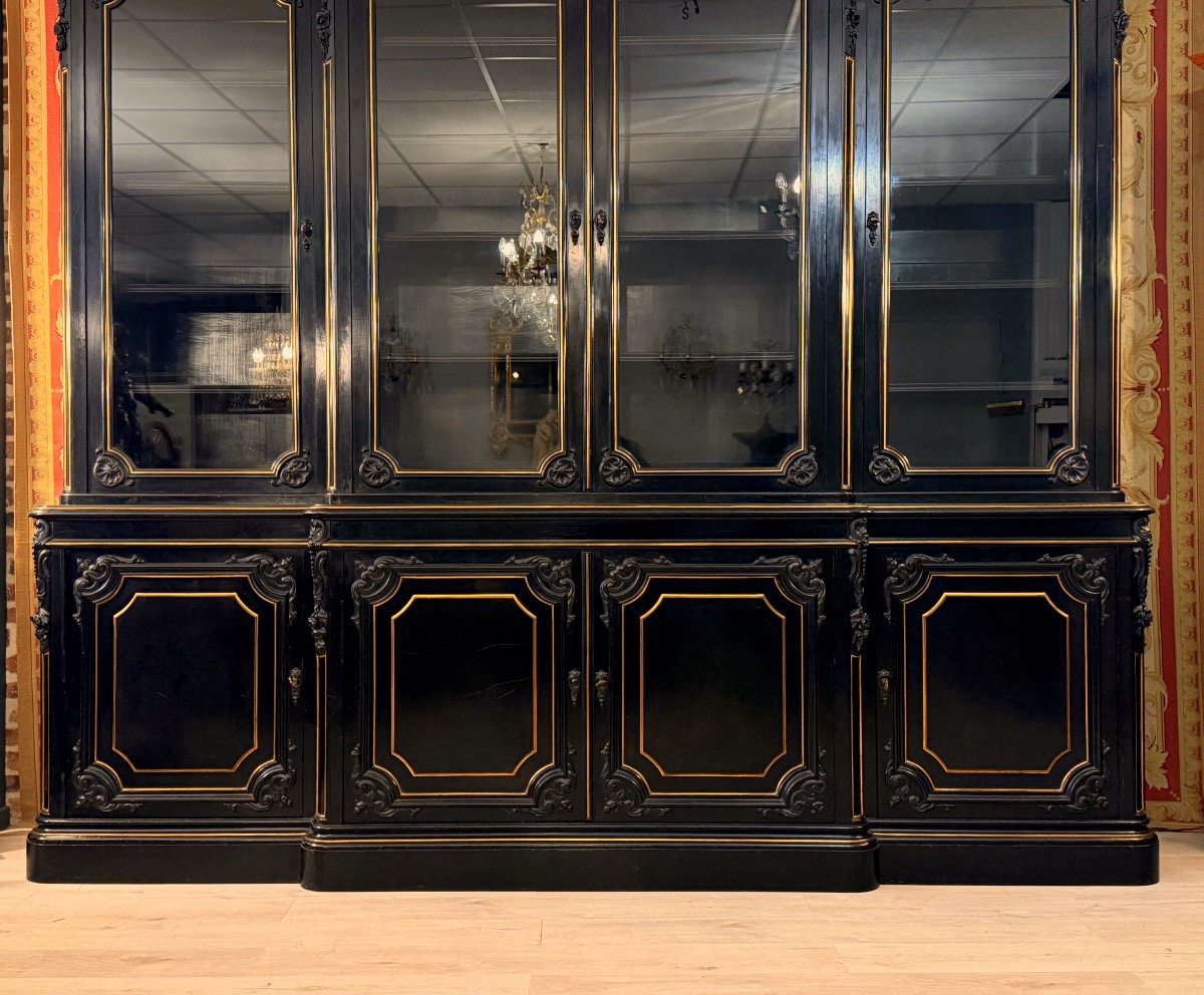 Jeanselme, Importante Bibliothèque Estampillée, Epoque Napoléon III, Vers 1850-photo-2