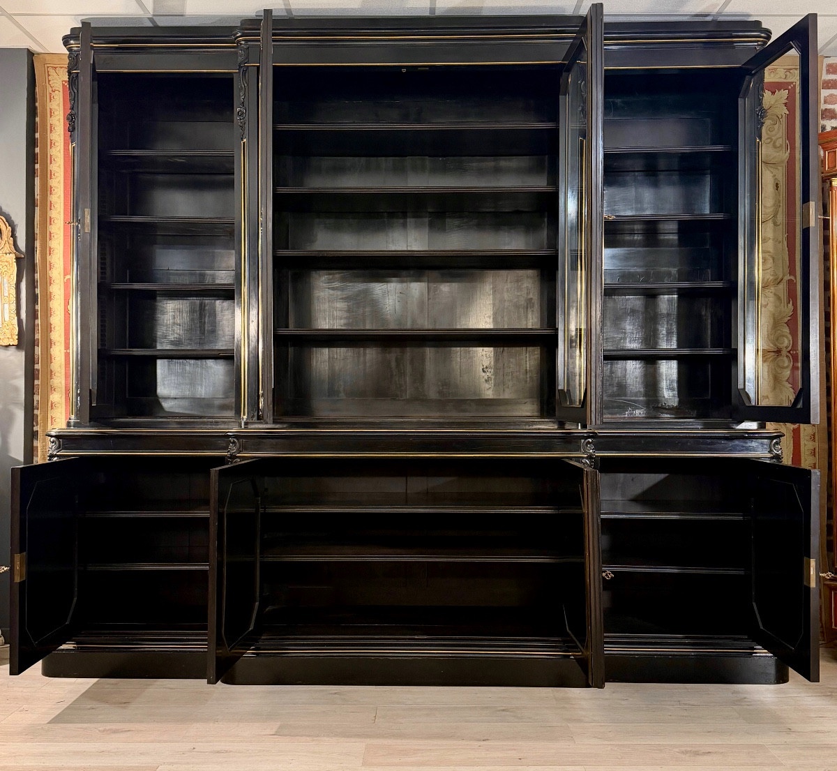 Jeanselme, Importante Bibliothèque Estampillée, Epoque Napoléon III, Vers 1850-photo-4