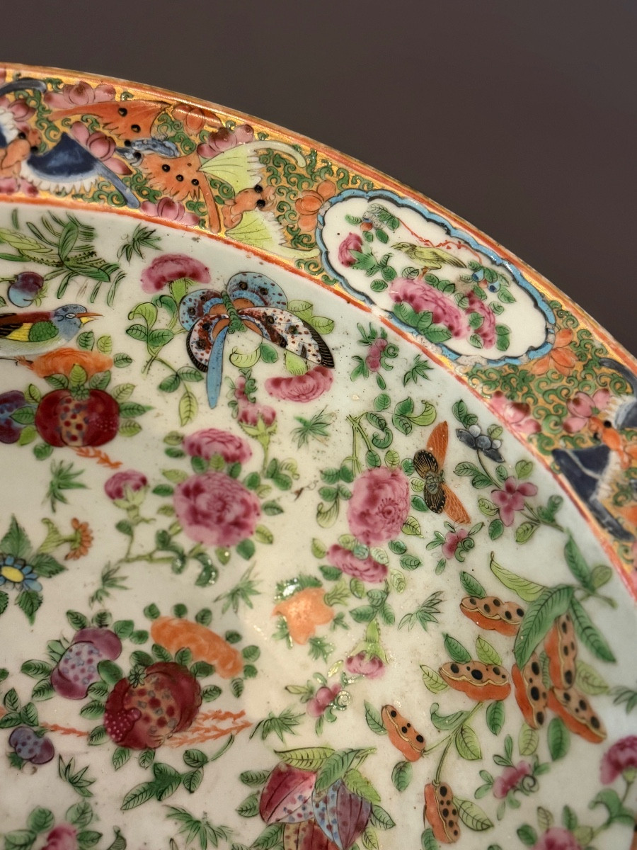 Chine, Grand Bassin Circulaire Porcelaine Famille Rose Epoque XIXème-photo-3