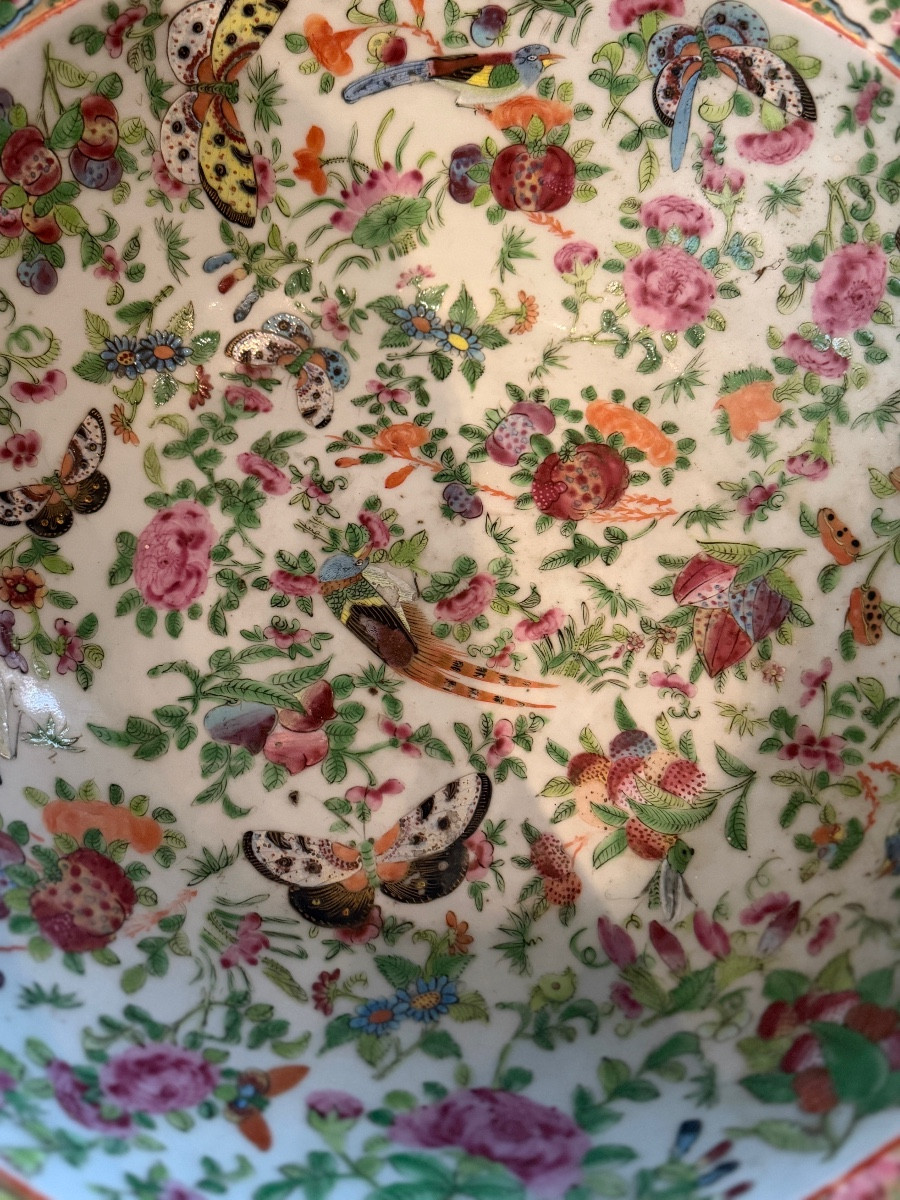 Chine, Grand Bassin Circulaire Porcelaine Famille Rose Epoque XIXème-photo-3