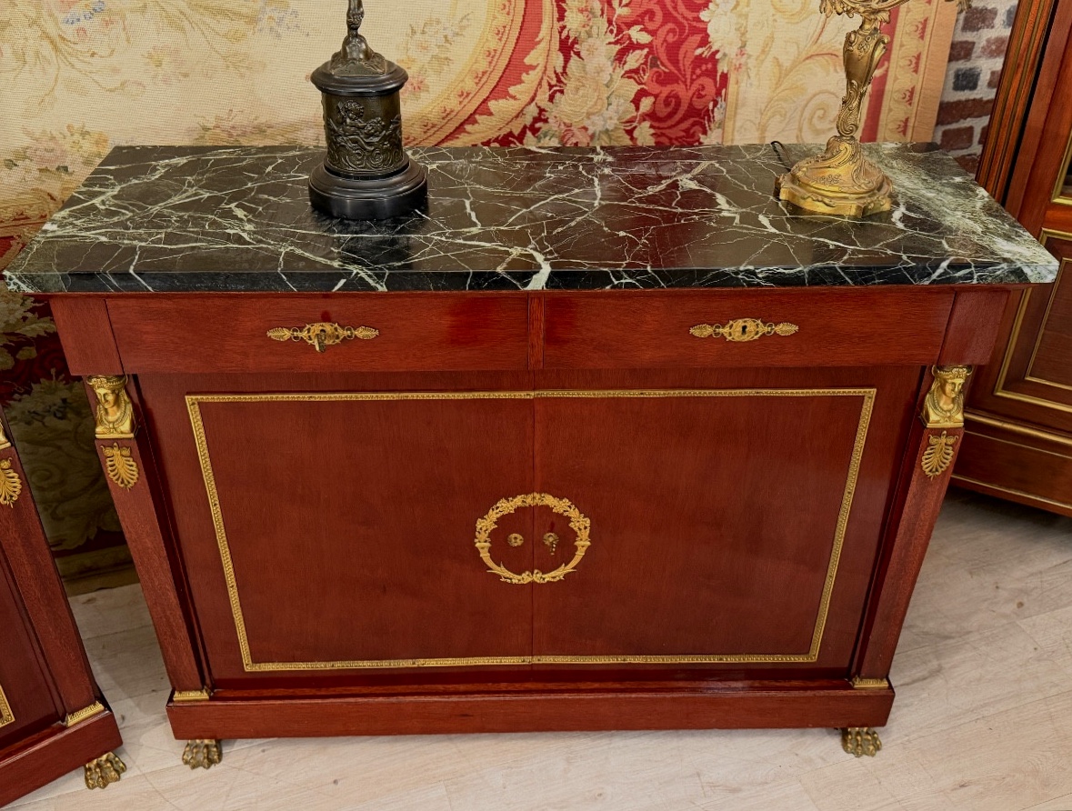 Paire de Buffets de Style Empire en Acajou, Epoque XIXème.-photo-1