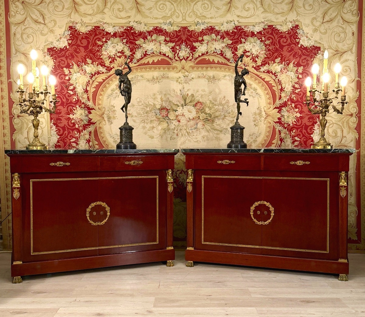 Paire de Buffets de Style Empire en Acajou, Epoque XIXème.-photo-5