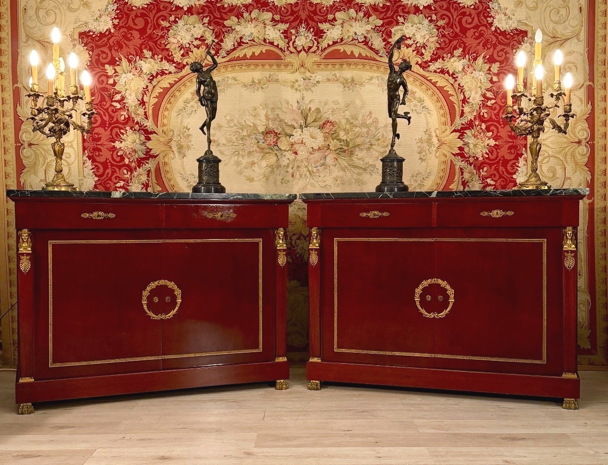 Paire de Buffets de Style Empire en Acajou, Epoque XIXème.