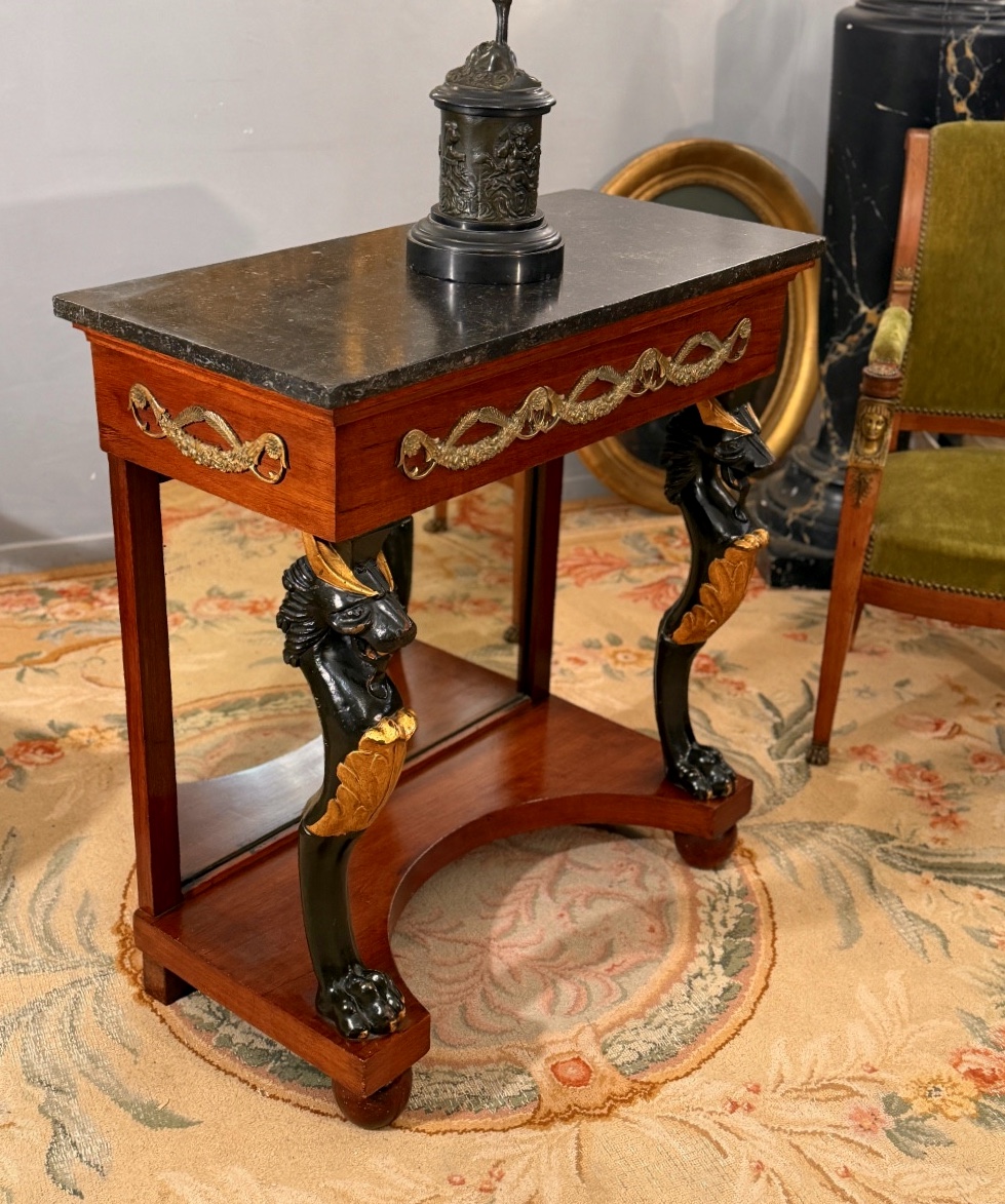 Console en Acajou d'Epoque Empire, Vers 1810-photo-4