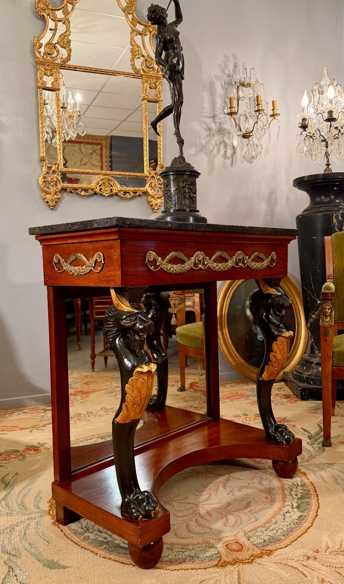 Console en Acajou d'Epoque Empire, Vers 1810