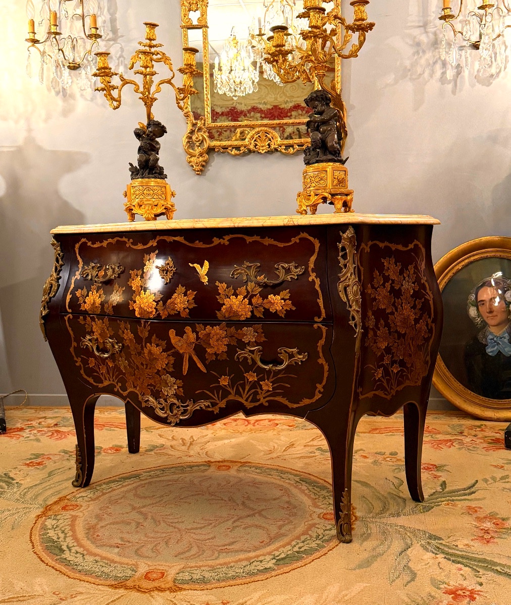 Commode Sauteuse en Bois Laqué de Style Louis XV, Vers 1950-photo-3