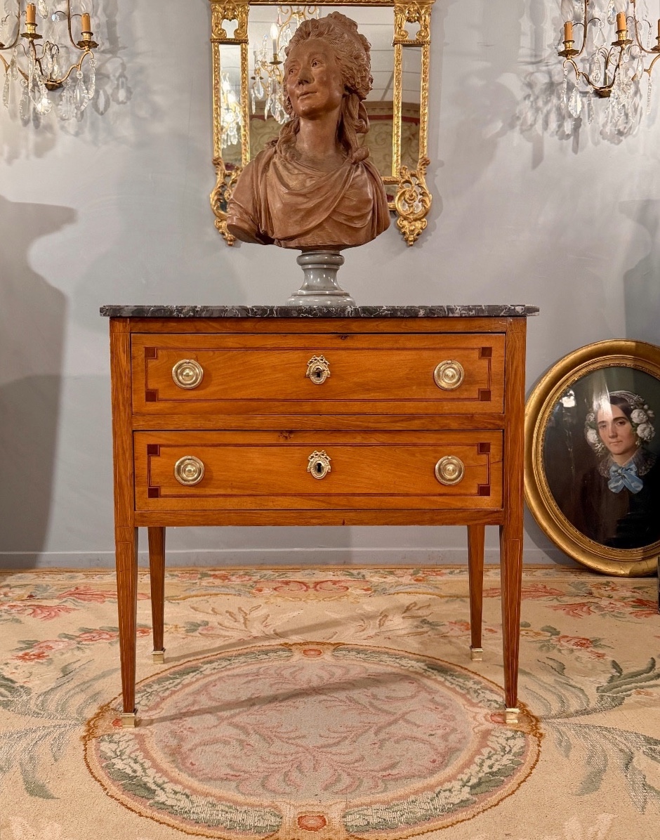 Louis XVI Period Walnut Chest Of Drawers, Circa 1780-photo-2