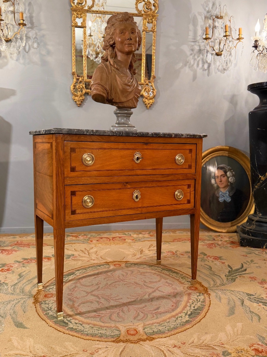 Louis XVI Period Walnut Chest Of Drawers, Circa 1780-photo-3