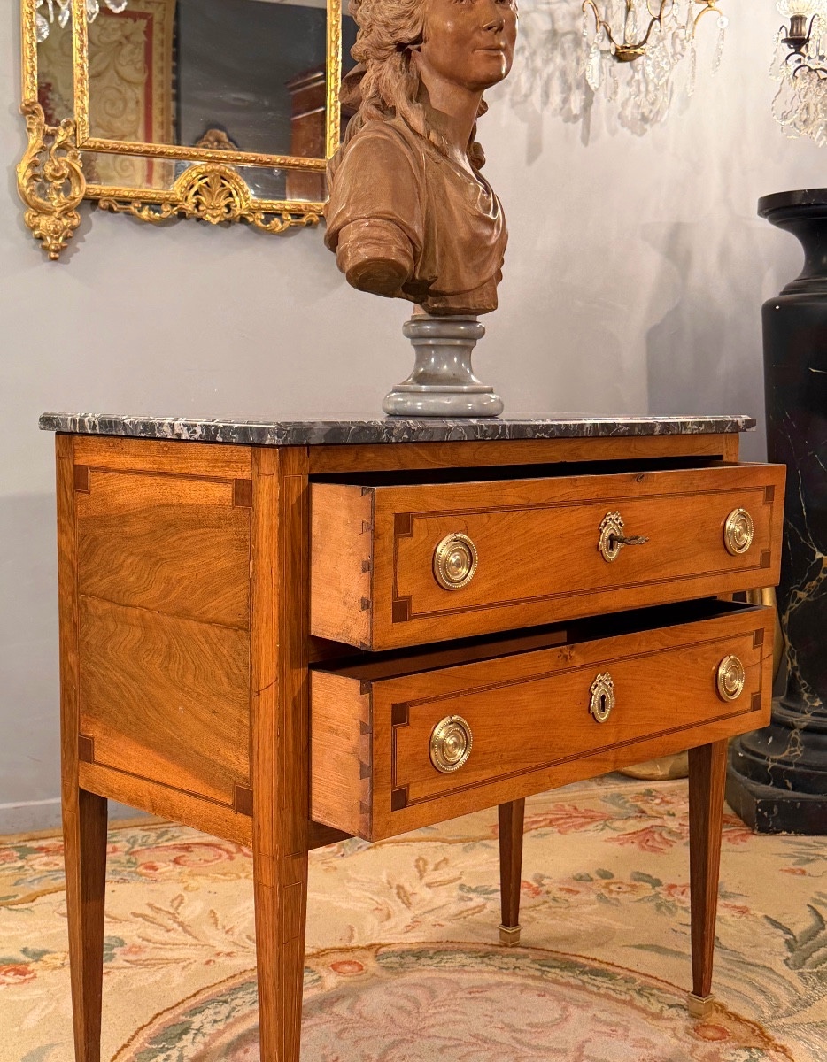 Louis XVI Period Walnut Chest Of Drawers, Circa 1780-photo-3