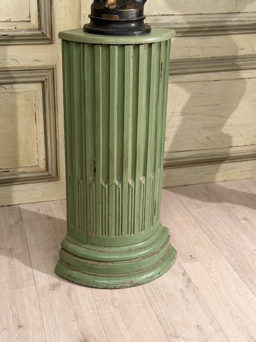 Corner Column, Pedestal In Lacquered Wood, Louis XVI Period, Circa 1780-photo-2