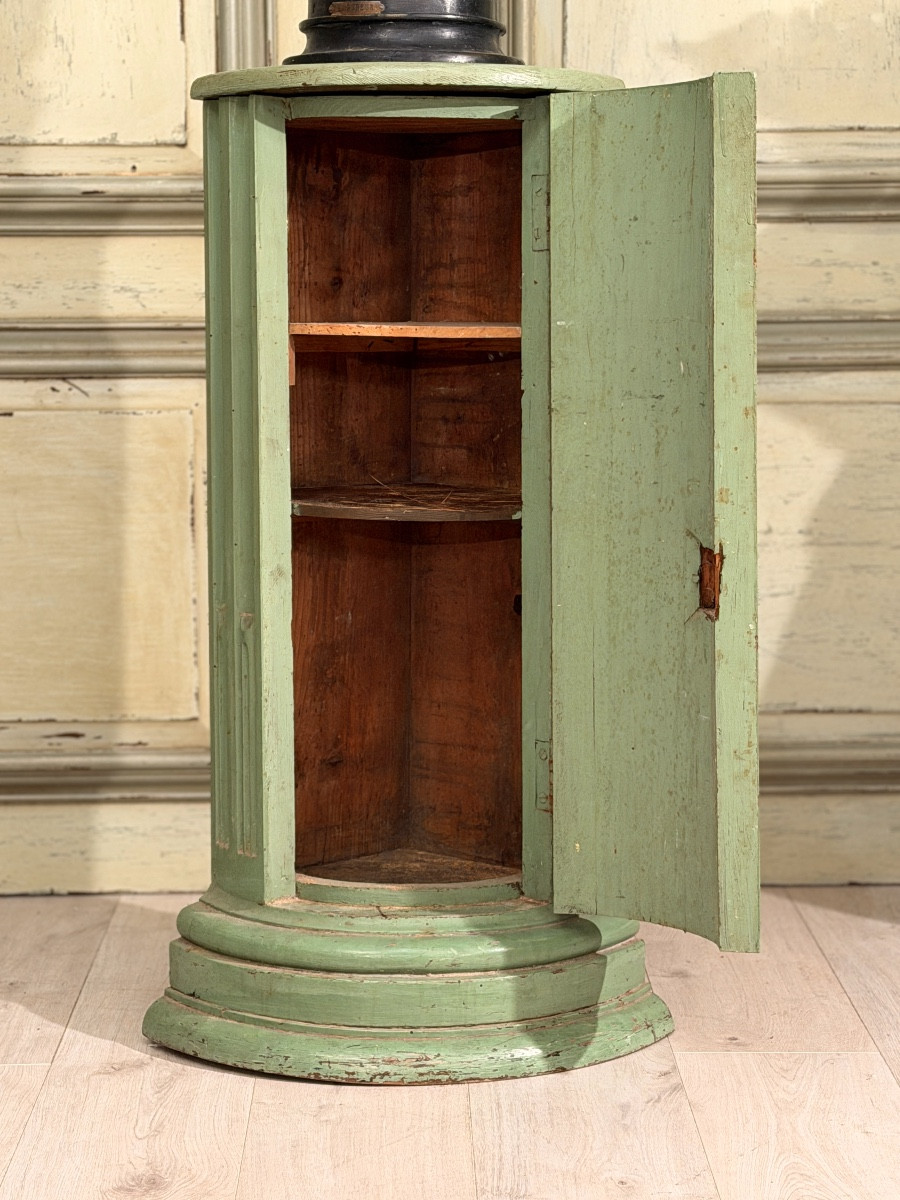 Corner Column, Pedestal In Lacquered Wood, Louis XVI Period, Circa 1780-photo-3