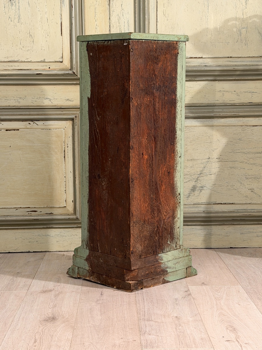 Corner Column, Pedestal In Lacquered Wood, Louis XVI Period, Circa 1780-photo-2