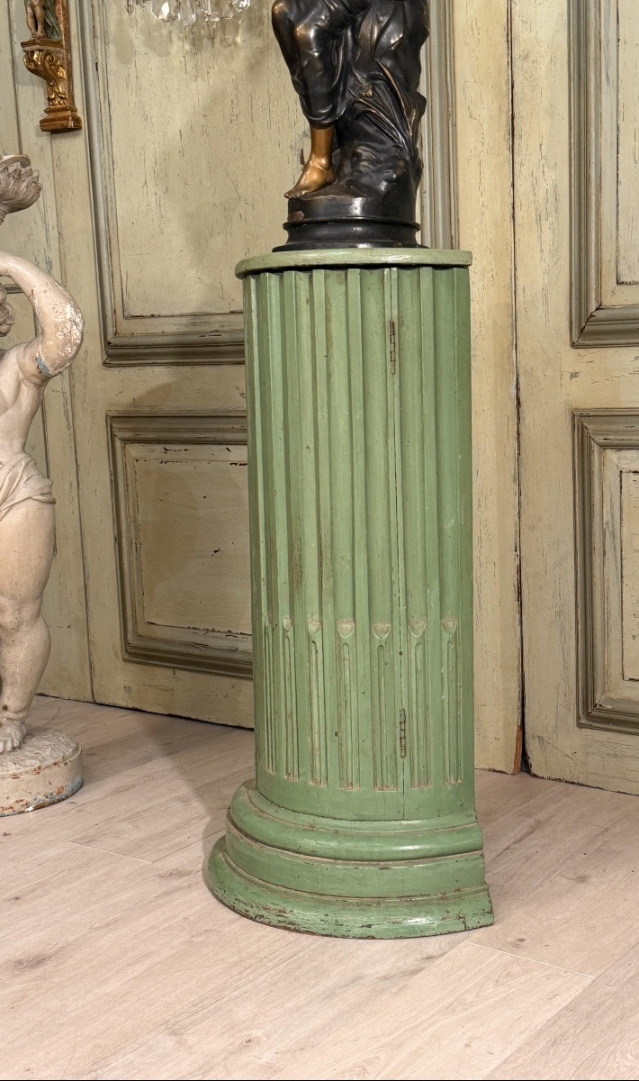 Corner Column, Pedestal In Lacquered Wood, Louis XVI Period, Circa 1780-photo-3