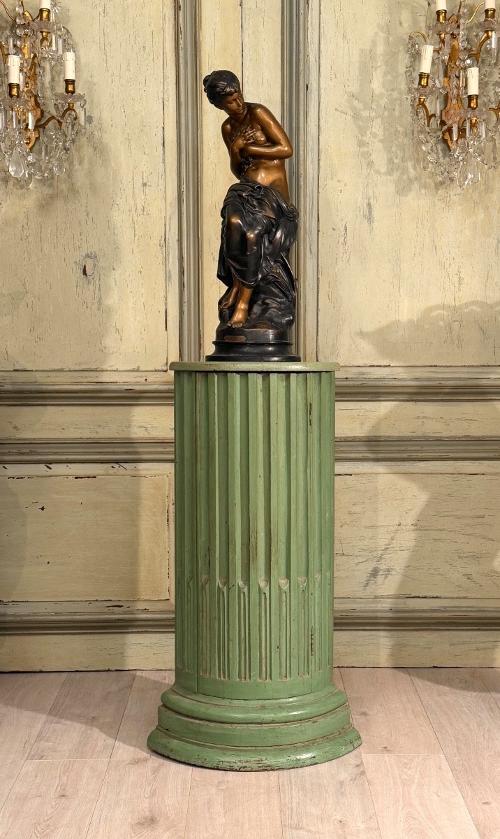 Corner Column, Pedestal In Lacquered Wood, Louis XVI Period, Circa 1780
