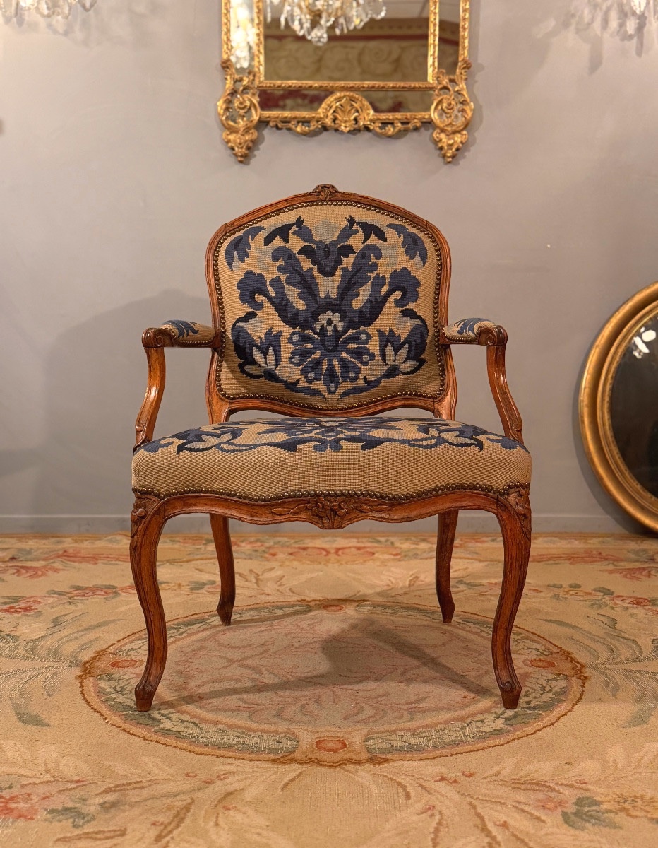Claude Louis Mariette, Queen Anne Chair, Louis XV Period, Circa 1760-photo-2