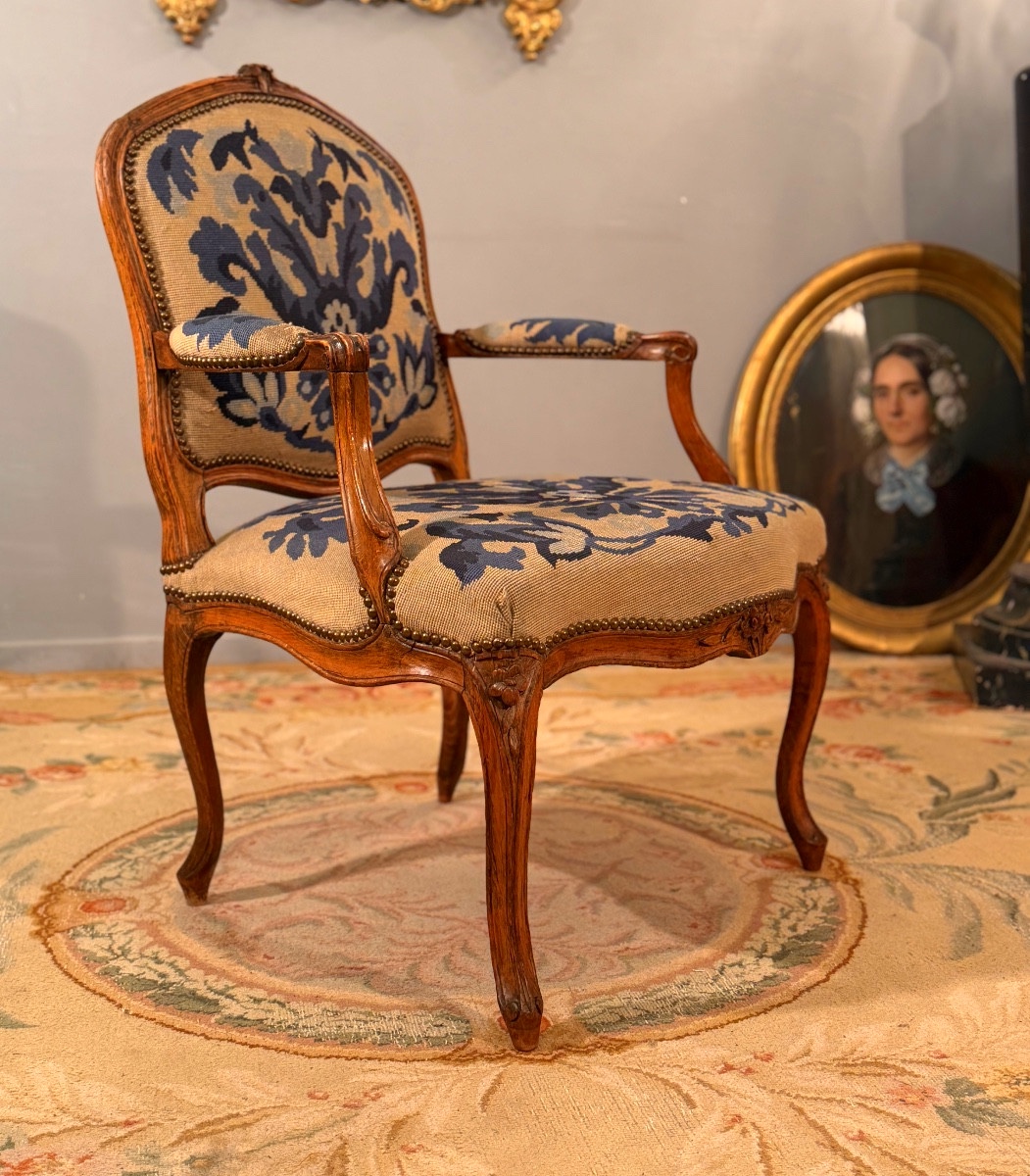 Claude Louis Mariette, Queen Anne Chair, Louis XV Period, Circa 1760-photo-3
