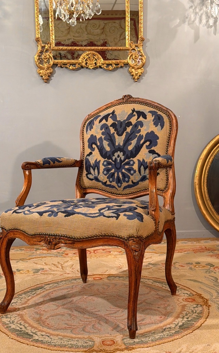 Claude Louis Mariette, Queen Anne Chair, Louis XV Period, Circa 1760-photo-4
