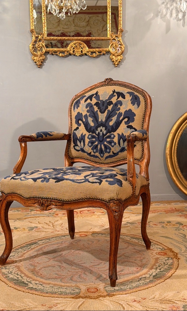 Claude Louis Mariette, Queen Anne Chair, Louis XV Period, Circa 1760-photo-6
