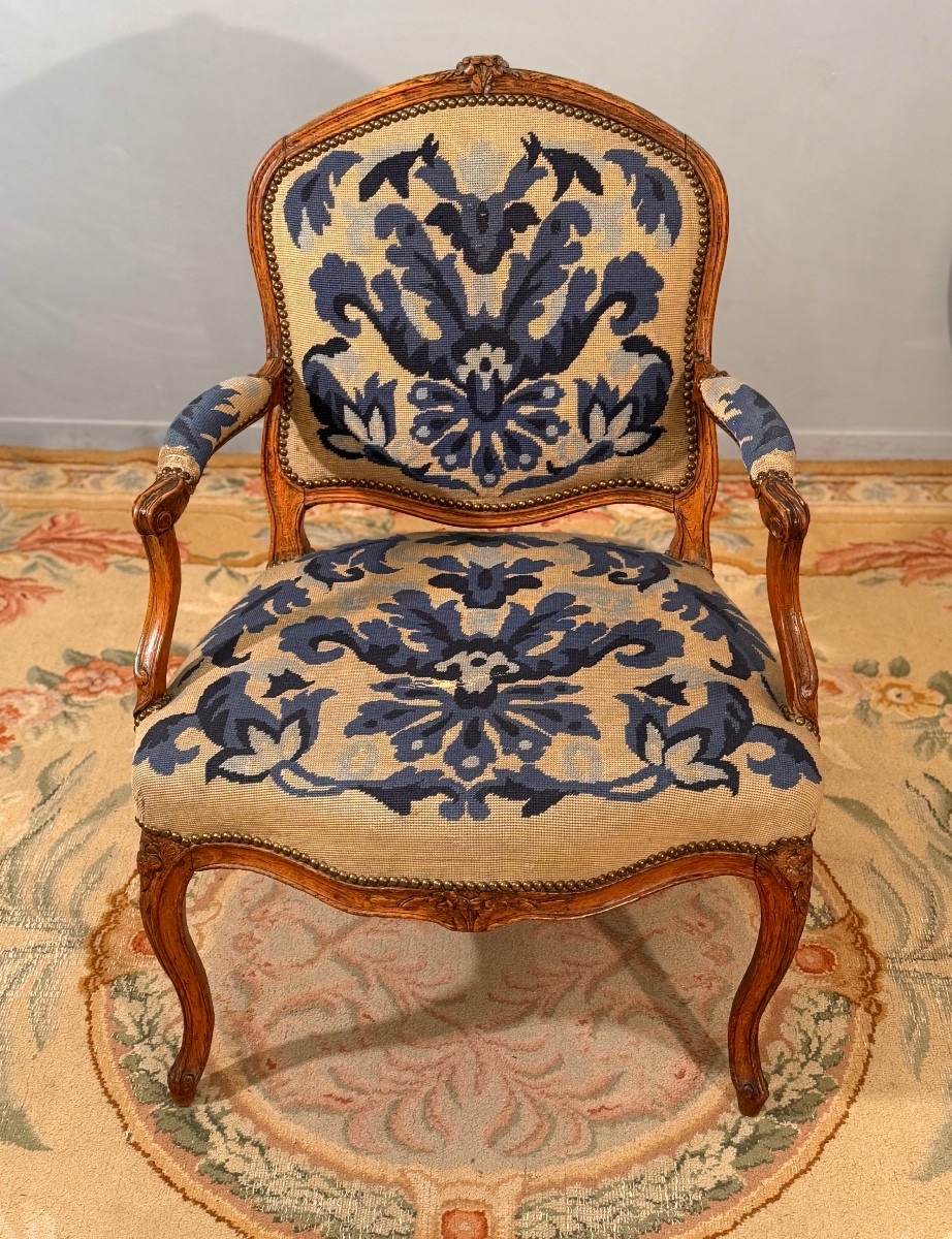 Claude Louis Mariette, Queen Anne Chair, Louis XV Period, Circa 1760-photo-7