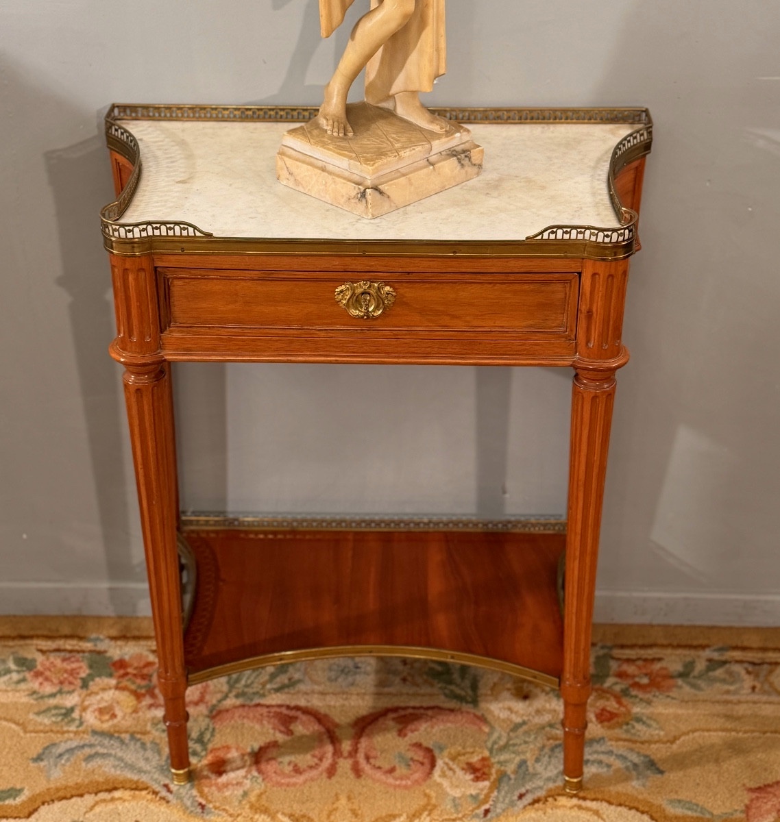 Console en Acajou Blond d'Epoque Louis XVI, Vers 1780.-photo-4