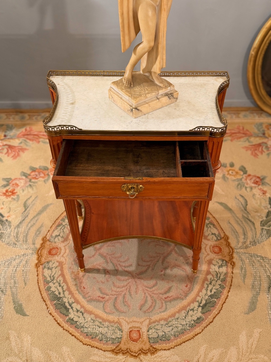 Console en Acajou Blond d'Epoque Louis XVI, Vers 1780.-photo-3