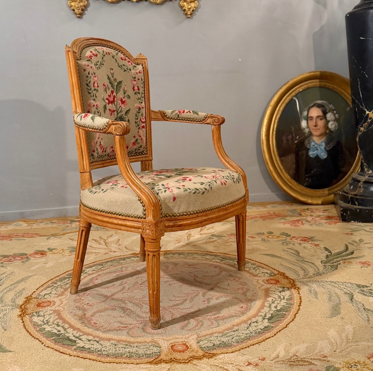 Claude Sené, Fauteuil Cabriolet Stamped Louis XVI Period, Circa 1780-photo-4